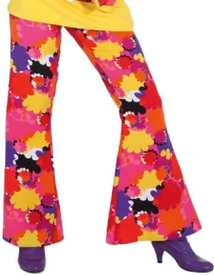 Produktbild von O9366-42-A Damen Schlaghose bunt Discohose Gr.42