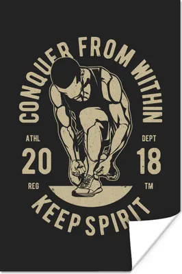 Produktbild von MuchoWow® Poster Sport - Sprichwörter - Vintage 120x180 cm - Kunstposter