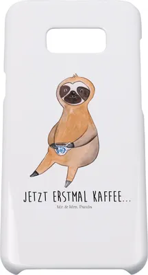 Produktbild von Mr. & Mrs. Panda Samsung Galaxy S8 plus Handyhülle  Faultier Kaffee - Weiß - Geschenk, Handy, Cover, Morgenmuffel, Hülle, Coffee, Case, Kaffeetasse