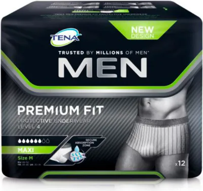 Obrázok produktu pre Tena Pánske inkontinenčné nohavice Premium Fit maxi S/m 4X12 ks