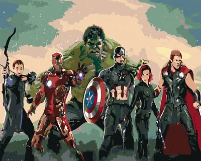 Produktbild von Zuty - Malen nach Zahlen - AVENGERS ASSEMBLE, 40x50 cm, ohne Keilrahmen