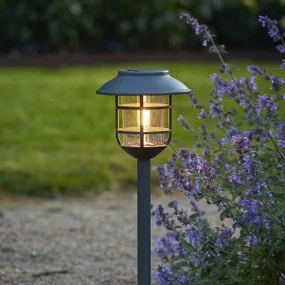 Immagine prodotto di Segnapasso solare a LED 'Filippa' - acciaio inox - LED bianco caldo - H: 50cm - sensore crepuscolare - antracite