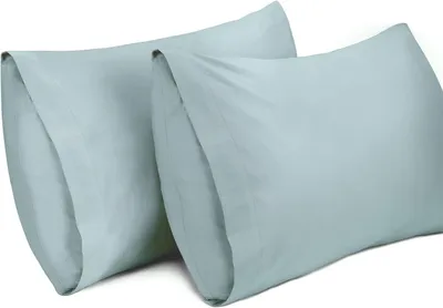 Produktbild von 2er-Pack Kissenbezüge, 100% Baumwolle, atmungsaktiver Kissenbezug, 40 x 80 cm, Aquagrün