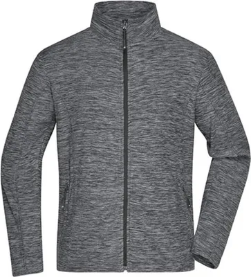 Produktbild von James+Nicholson JN770 | Men`s Fleece Jacket - Farbe: Grey Melange/Anthracite - Größe: 3XL
