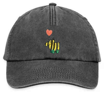 Produktbild von Spreadshirt Janosch Große Tigerente Mit Herz Liebe Vintage Cap, One size, Vintage Schwarz