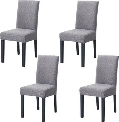 Obrázek produktu pro 4ks/sada krytů židlí Stretch Universal Jídelní židle Elastický kryt židle, Kryty židlí Odnímatelný moderní ochranný kryt pro kryt Banquet Party Hotel (světle šedá)