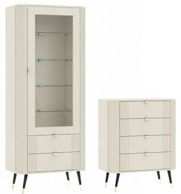 Productafbeelding van Woonkamer set Onyx. Woonwand set. Formaat naar keuze. Kleur: kasjmier goud