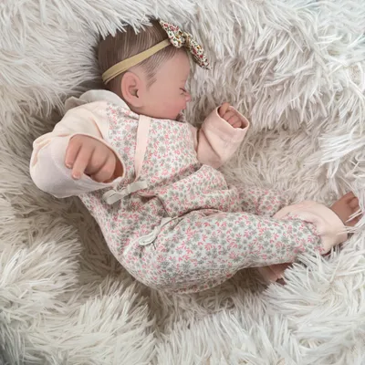 Produktbild von 19 Zoll Bereits Bemalte, Fertige Reborn-Babypuppe, Lebensechte Soft-Touch-3D-Haut, Handgezeichnetes Haar Sichtbar