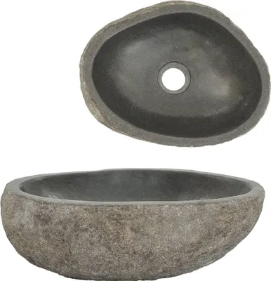 Immagine prodotto di vidaXL Lavabo in pietra di fiume ovale (29-38)x(24-31) cm