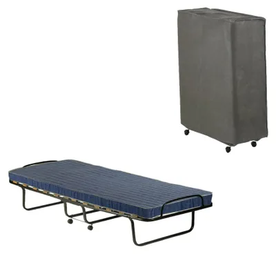 Produktbild von Daaronso-Klappbett, Feldbett mit 12 Latten, inklusive Matratze, platzsparendes Kinderbett, 100 %  Italy, 80 x 190 x 37 cm, inklusive Schutzhülle