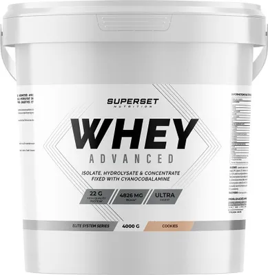 Image de Whey protéine - Superset Nutrition - 100% WHEY PROTEINE ADVANCED (4KG) - Saveur Cookies