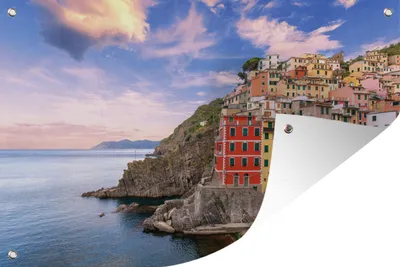Produktbild von MuchoWow® 120x80 cm Outdoor-Poster Gartendeko Sichtschutz Garten Poster für den Garten  Blick auf Riomaggiore in den Cinque Terre.