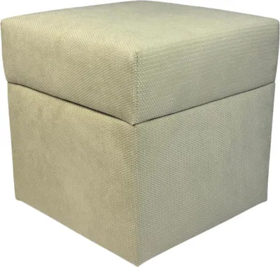 Zdjęcie produktu dla Pufa otwierana kwadratowa MAKALU 40x40 cm delikatny plusz z wypustkami ze schwokiem stylowa