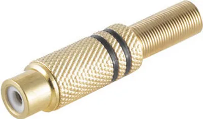 Produktbild von Cinchkupplung Metall vergoldet, 6mm, schwarz