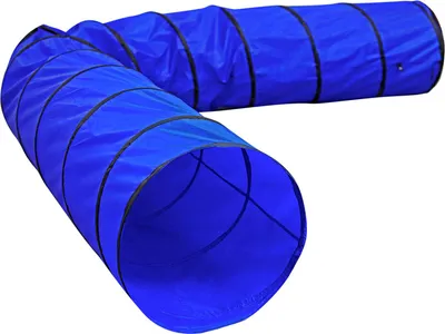 Immagine prodotto di tunnel di gioco per cani lionto, robusto tunnel di agilità per cani, pieghevole con borsa di trasporto e pioli, 500x60 cm, blu