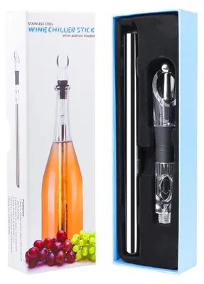 Produktbild von Weinkühlstab 3-in-1 Edelstahl mit Belüfter und Ausgießer