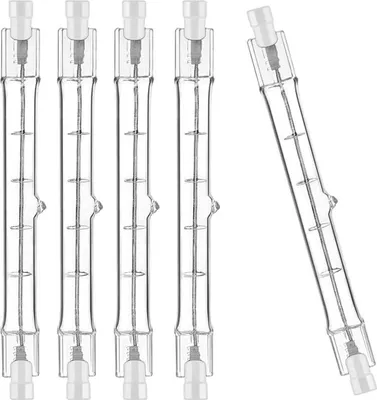 Produktbild von 5er-Pack R7S-Halogenlampen,100 W, 220 V; dimmbare R7S-Halogenstablampe (118 mm) für Baustellenbeleuchtung, Gartenbeleuchtung und Wohnzimmerbeleuchtung