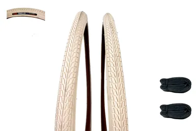 Zdjęcie produktu dla Para opon 700x35/38 Kolor: kremowy + dętki 700x35/38