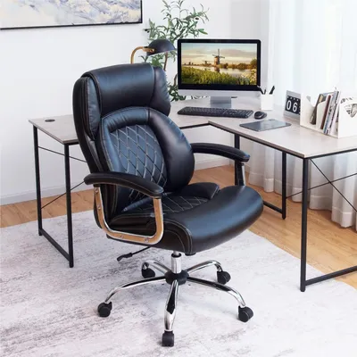 Obrázek produktu pro Kancelářská židle - Ergonomická židle - Otočná židle - Počítačová židle - Židle do kanceláře - Maximální nosnost 225 kg