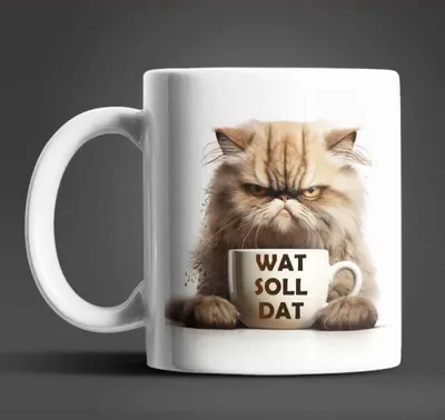 Produktbild von Katze WAT SOLL DAT Kaffeetasse Teetasse Tasse Geschenkidee