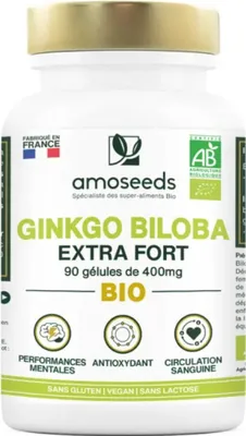 Obrázok produktu pre Doplnok stravy pre duševnú výkonnosť Amoseeds Ginkgo Biloba Extra Fort 90 kapsúl
