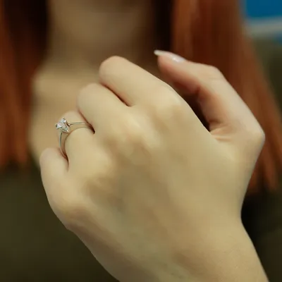 Produktbild von 0,31 Carat Diamant Solitär Ring Antragsring 14 Karat Weißgold - 57 (18,10 mm)