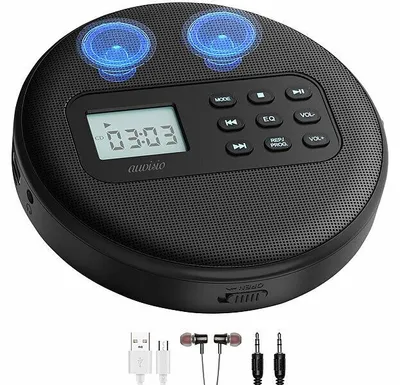 Image de Lecteur CD portable rechargeable avec fonction bluetooth et haut-parleurs