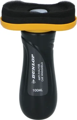 Zdjęcie produktu dla Dunlop Anti Fog Fluid Sponge Car Anti Fog 100ML - Płyn przeciwmgielny i przeciwkondensacyjny do szyb samochodowych - Poręczny płyn z gąbką - Bezpieczna jazda - czarny/żółty