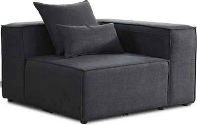 Produktbild von HOME DELUXE - Ecksofa Rechts VERONA - Anthrazit, ca. 120 x 70 x 120 cm, Sitzhöhe: 46 cm, Sitztiefe: 80 cm I Modulares Sofa Modulsofa Ecksofa Wohnlandschaft