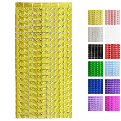 Produktbild von Paillettenwand Party Lametta Vorhang 100x200cm, Gold
