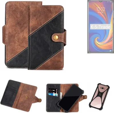 Produktbild von K-S-Trade Handyhülle Schutzhülle Bookstyle Case kompatibel mit Lenovo Z5s Klapphülle Cover Hülle Schutztasche 1x