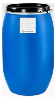 Produktbild von 220 Liter Kunststofffass mit Deckel, Futtertonne, Weithalstonne in Blau