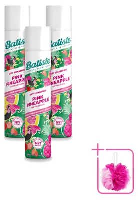 Imagen del producto de 3 champús secos Batiste Pink Pineapple - 200 ml - Paquete ahorro - 3 unidades