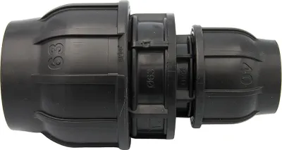 Produktbild von PE Rohr Kupplung Verschraubung 63 x 40 mm Muffe Reduzierstück