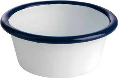 Produktbild von APS Schale ENAMELWARE aus emailliertem Stahlblech Weiß / Blau Kapazität: 80 ml