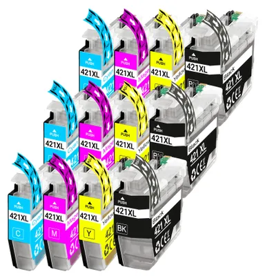 Produktbild von 12er Pack Druckerpatronen 421 421XL kompatibel mit Brother MFC-J1010 J1010DW