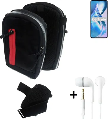 Produktbild von K-S-Trade Outdoor Gürteltasche Holster Umhängetasche + Kopfhörer kompatibel mit OnePlus Ace schwarz Handy Tasche Case travelbag Schutzhülle