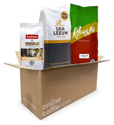 Produktbild von 100% Arabica Espresso Probierpaket 2,25kg Kaffeebohnen – Set mit Premium Arabica, mild und säurearm, ideal für Kaffee-Vollautomaten und Siebträger