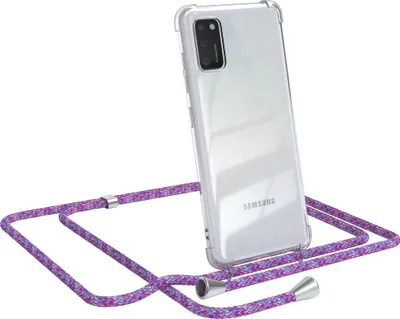 Produktbild von EAZY CASE Handykette kompatibel mit Samsung Galaxy A41, Handyhülle mit Umhängeband, Handykordel, Schutzhülle Clear, Band in Bunt