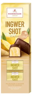 Niederegger Ingwer Shot in Zartbitter-Schokolade Packung 100g