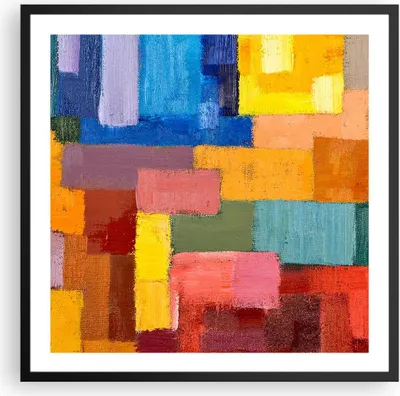 Produktbild von Gerahmtes Poster - Schwarzer Rahmen - Abstraktion modern - 60x60 cm - Wand Bild - Wanddeko - Wandbilder - Kunstposter - Wandposter - Bilderrahmen - Bilder - Kunstdruck - Wandbild - P2BAC60x60-3703