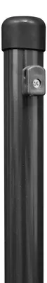 Image de Alberts 613280 Poteau de clôture pour grillage, phosphaté zinc, revêtement plastique anthracite métallisé, longueur 1500 mm, Ø poteau 34 mm