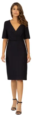 Produktbild von ApartFashion Damen Jersey Wickelkleid - Lässiges Business Kleid mit Cloque-Effek