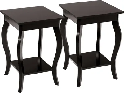 Produktbild von KOMFOTTEU Nachttisch mit Schublade, Kleiner Beistelltisch aus Holz, moderner Nachtschrank für Wohnzimmer, 40x40x60 cm (Braun x 2)