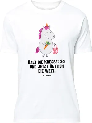 Produktbild von Mr. & Mrs. Panda Größe M T-Shirt Einhorn Gemüse - Weiß - Geschenk, Tshirt, Einhörner, Biomarkt, Unicorn, mit Spruch, Shirt, Herren, Wochenmarkt