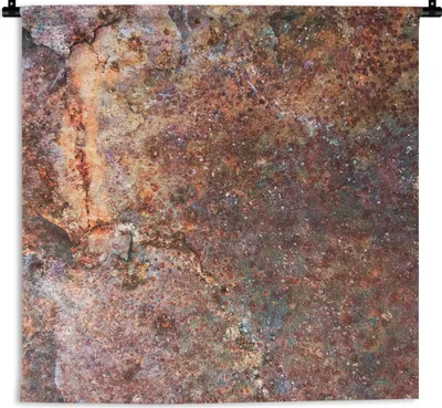Produktbild von MuchoWow® Wandteppich Wandbehang Eisen - Rost - Retro 150x150 cm Tapisserie Dekoration Wandtuch - Wohnaccessoires - Modernes