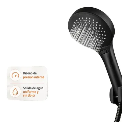 Obrázek produktu pro Sprchová hlavice, úsporný design, univerzální připojení, černá barva