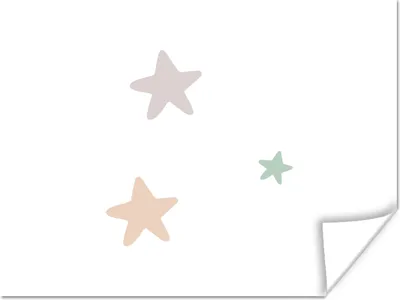 Produktbild von MuchoWow® Poster Sterne - Pastell - Mädchen - Jungen - Kinder 120x90 cm - Wandbild