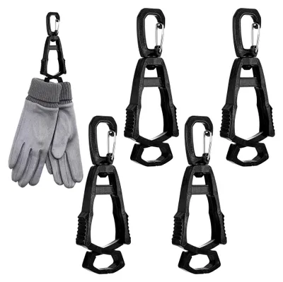 Produktbild von 4er Set Handschuhclips Tragbare Handschuhhalter mit Schlüsselanhänger für Arbeiter und Feuerwehrleute (Schwarz)