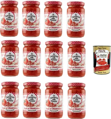 Produktbild von Le Conserve della Nonna- Sugo all'Amatriciana-Sauce 12x 190gr + Italian Gourmet polpa 400g